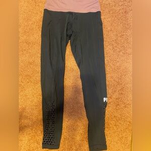 Black Leggings with Pink Waistband